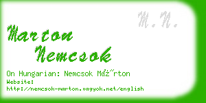 marton nemcsok business card